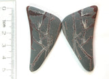 DVH Sonora Dendritic Rhyolite Butterfly Cut Matched Pair Cabochon 52x26x5mm each (9708) - DVHdesigns