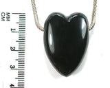 DVH Jet Mourning Heart Bead Ethiopian Opal Inlay Jewelry 34x24x13 (2636) - DVHdesigns