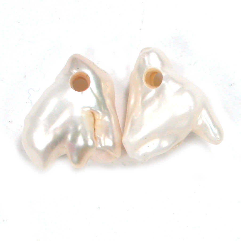 DVH Big Tooth Pearl Pair 2.5mm Hole Freshwater (5230)