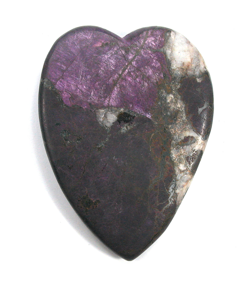 DVH Purpurite & Quartz Broken Healed Heart Carving Namibia 3.4oz Purple 77x57x12mm - DVHdesigns