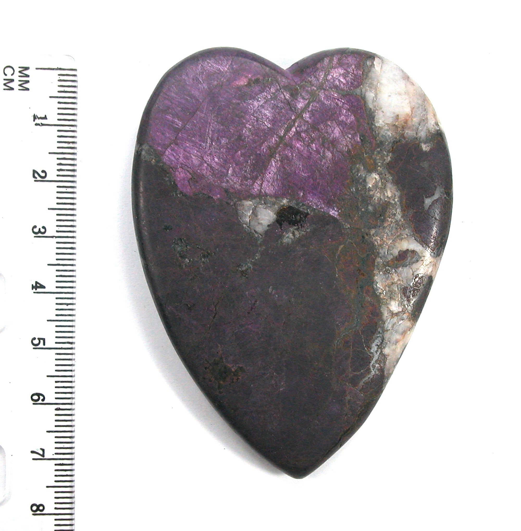 DVH Purpurite & Quartz Broken Healed Heart Carving Namibia 3.4oz Purple 77x57x12mm - DVHdesigns