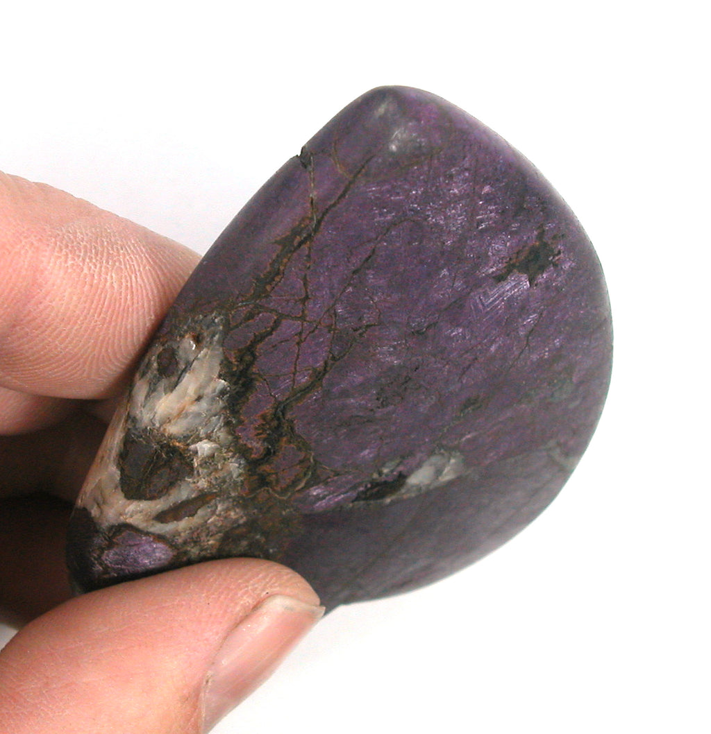DVH Purpurite & Quartz Broken Healed Heart Carving Namibia 3.4oz Purple 77x57x12mm - DVHdesigns