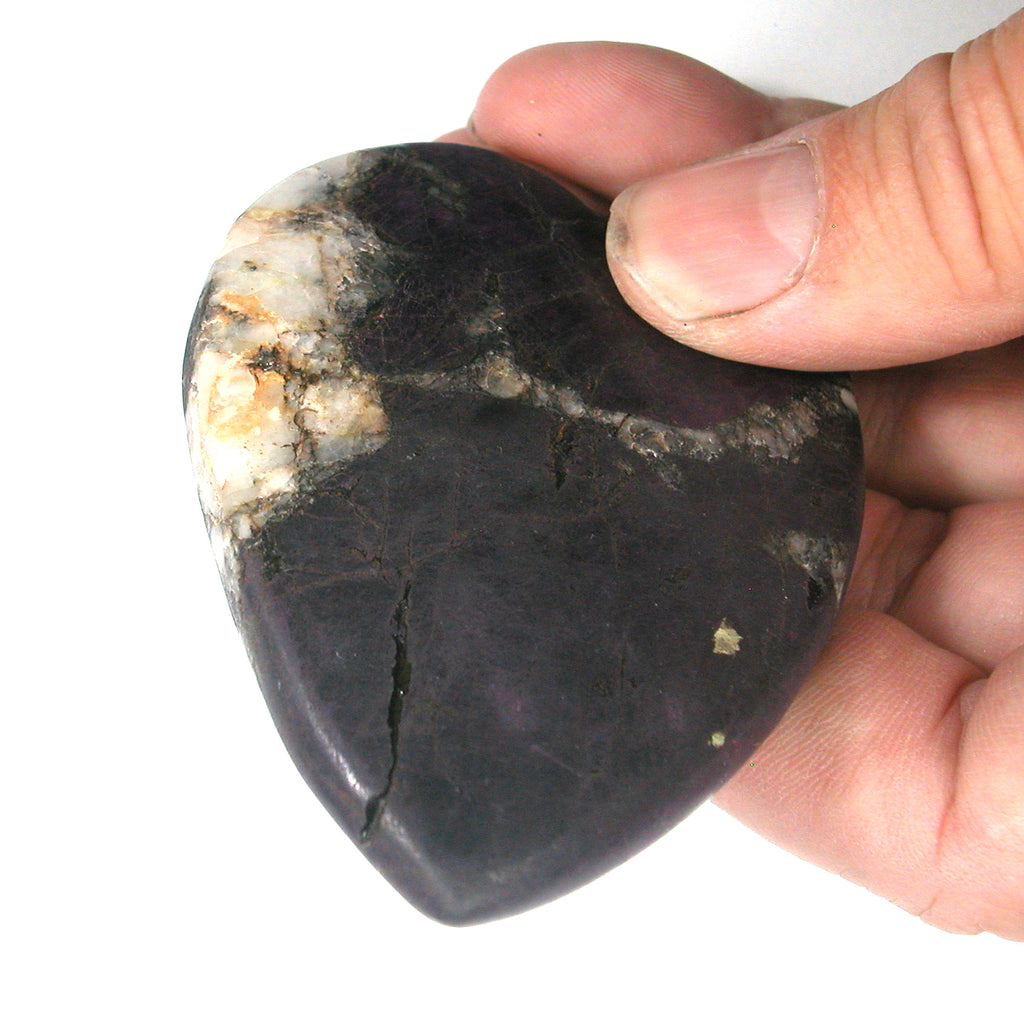 DVH Purpurite & Quartz Broken Healed Heart Carving Namibia 3.4oz Purple 77x57x12mm - DVHdesigns
