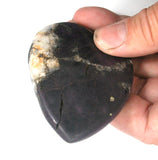 DVH Purpurite & Quartz Broken Healed Heart Carving Namibia 3.4oz Purple 77x57x12mm