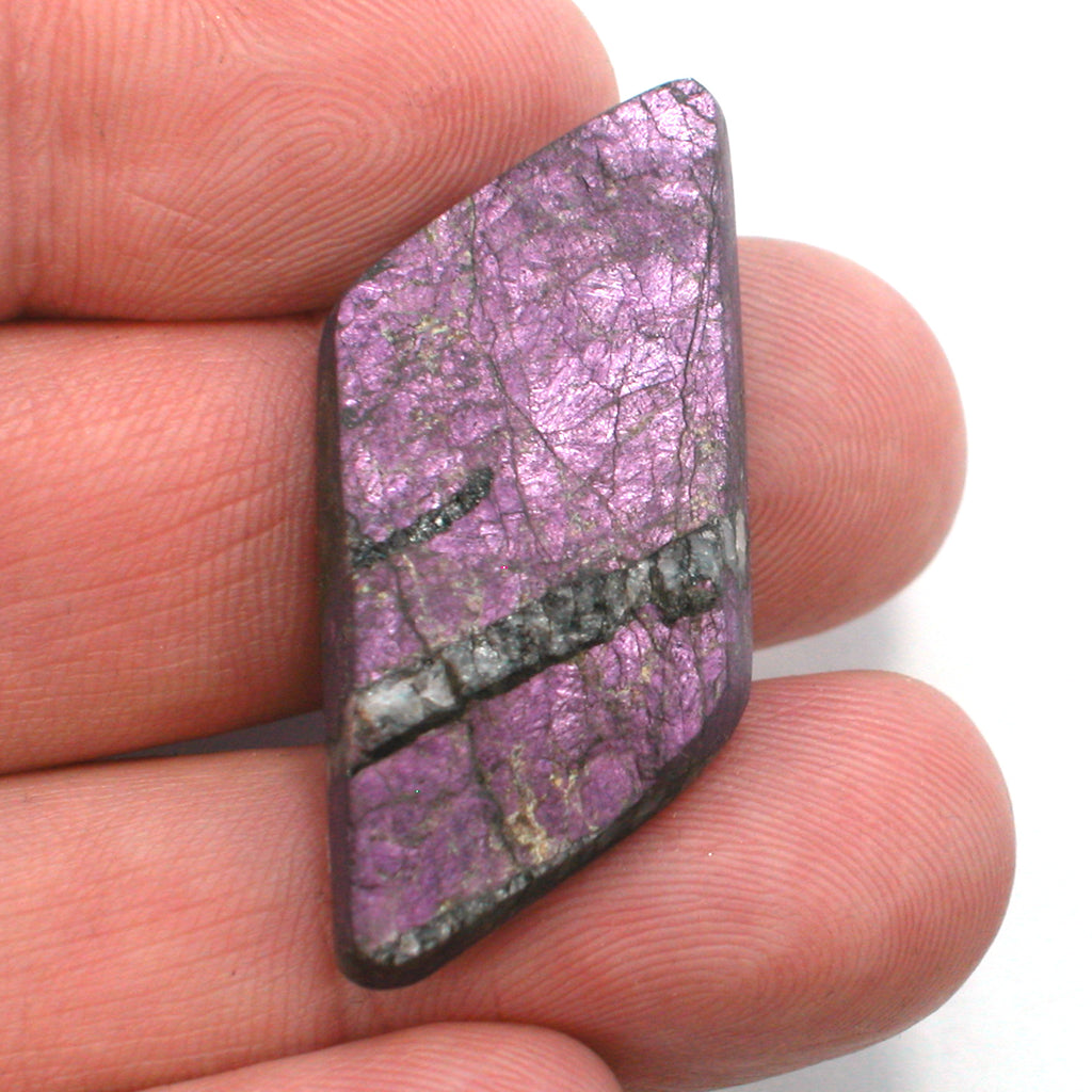 DVH Purpurite Cabochon Namibia Natural Surface Iridescent Purple 40x18x7 (4311) - DVHdesigns