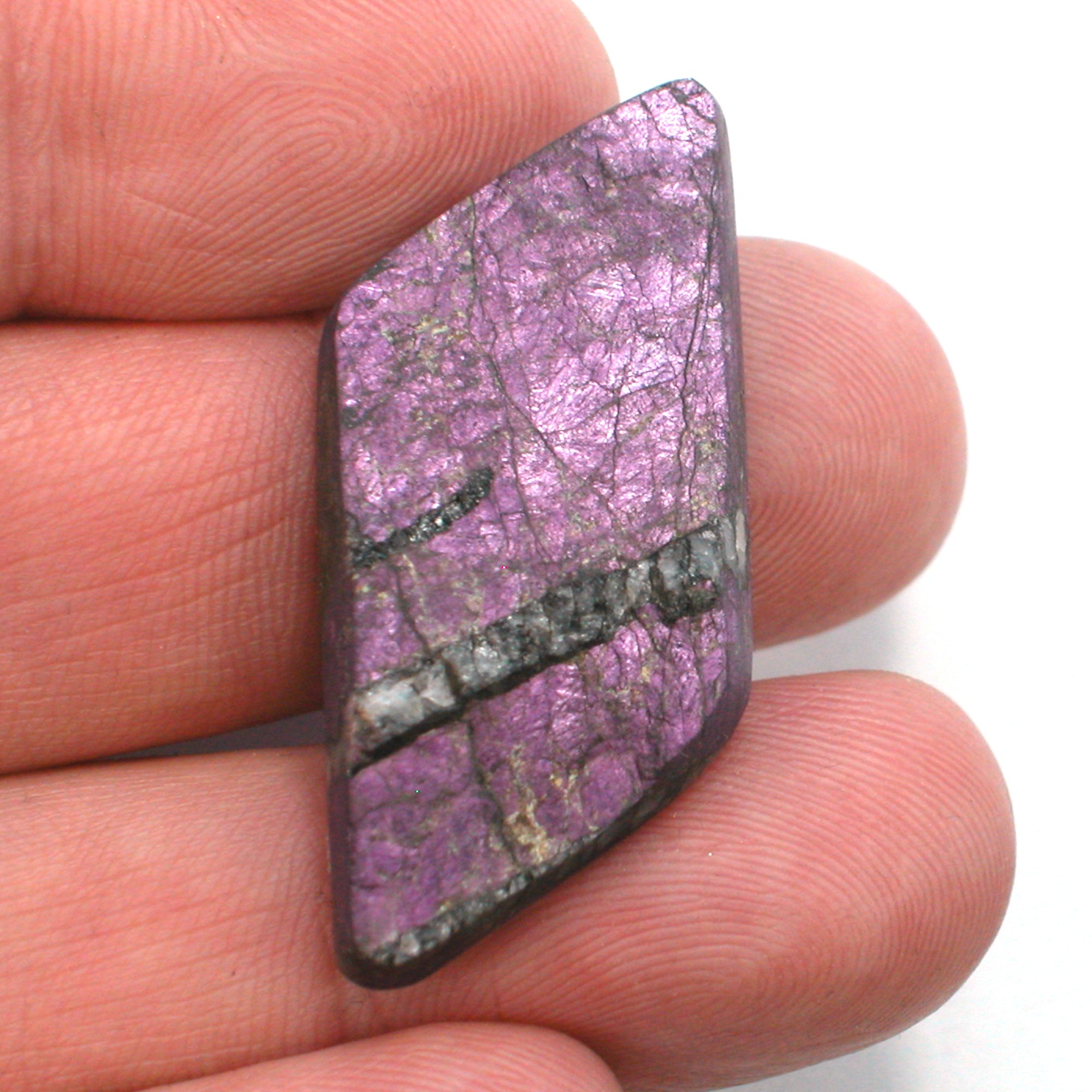 DVH Purpurite Cabochon Namibia Natural Surface Iridescent Purple 40x18x7 (4311) - DVHdesigns