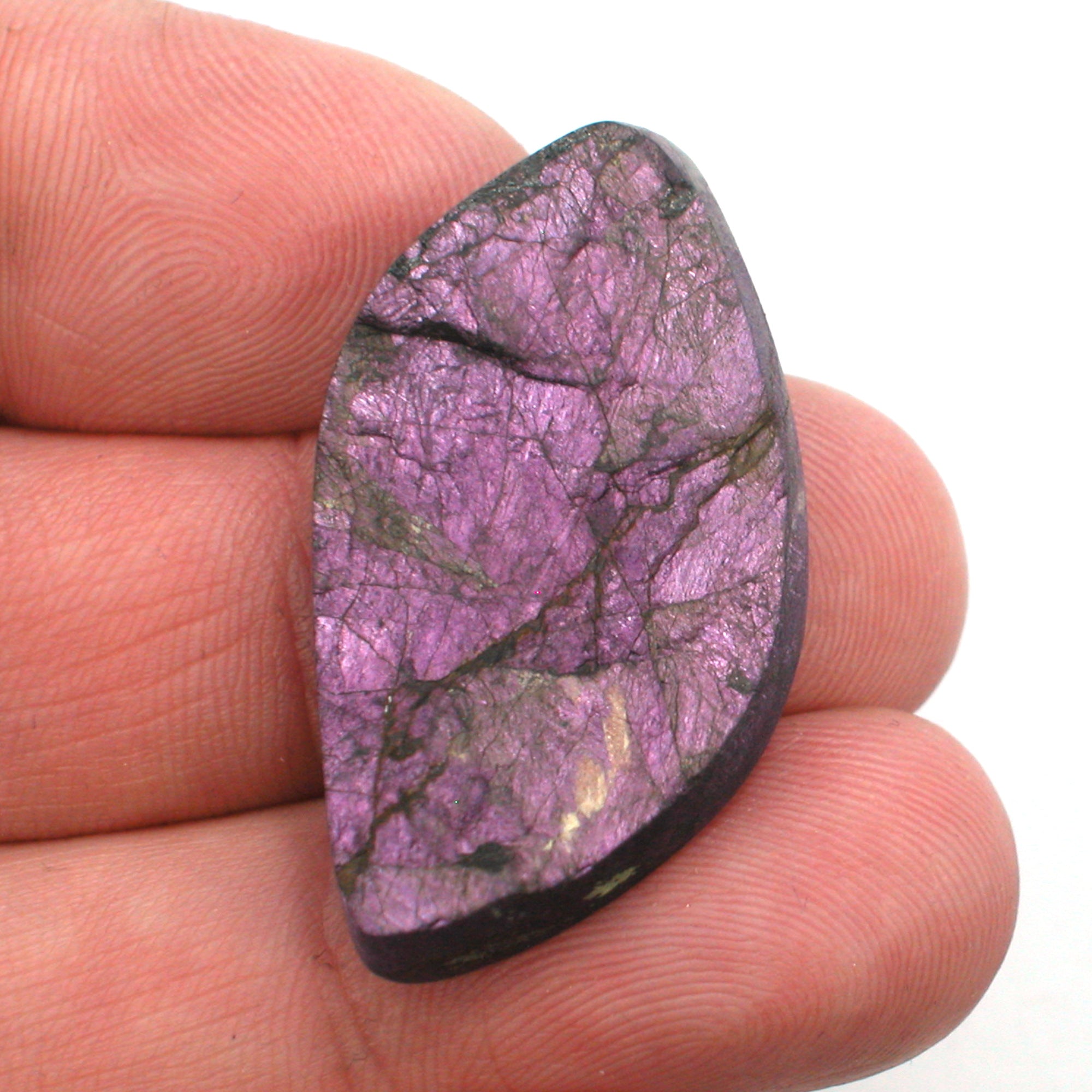 DVH Purpurite Cabochon Namibia Natural Surface Iridescent Purple 34x21x6 (4312) - DVHdesigns