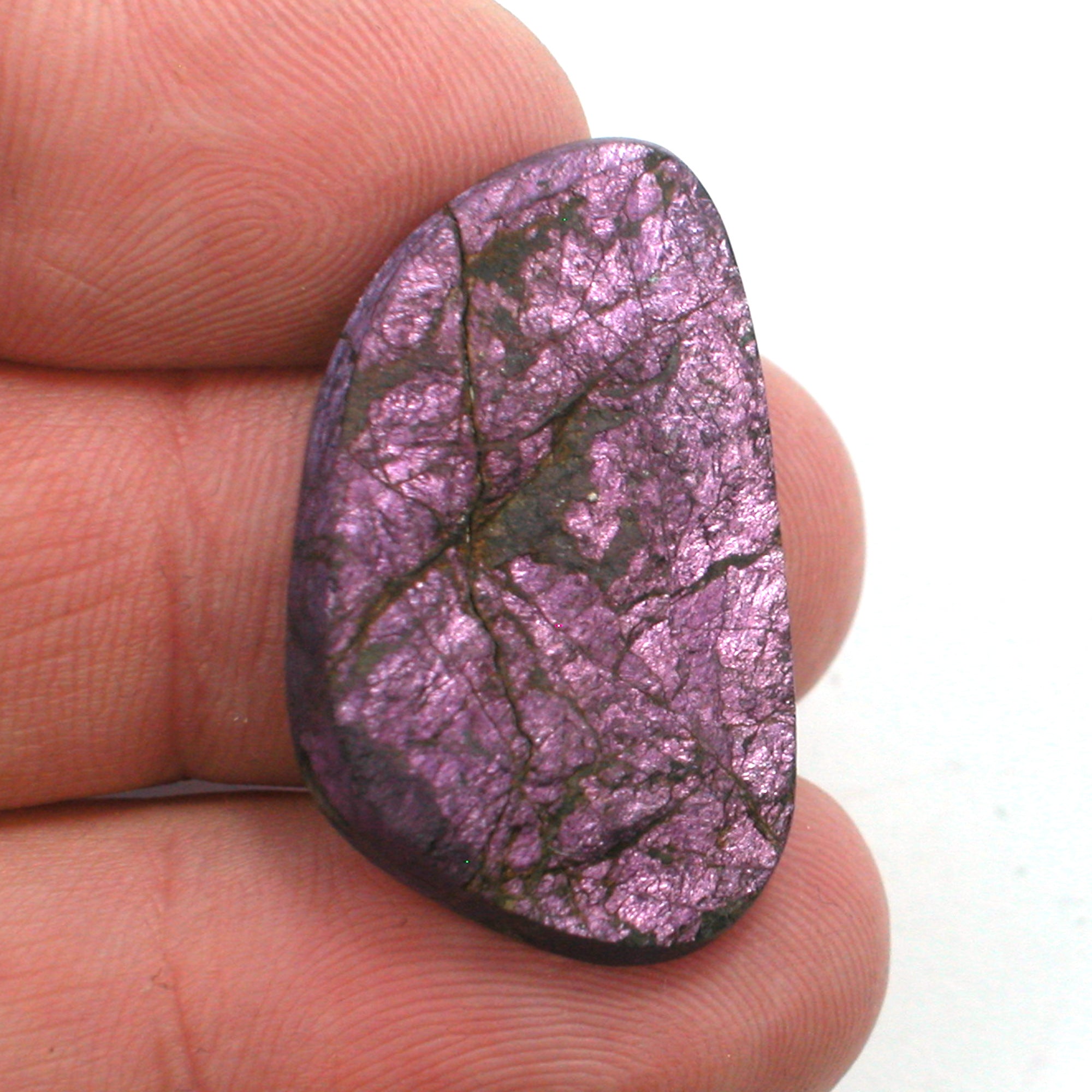 DVH Purpurite Cabochon Namibia Natural Surface Iridescent Purple 32x20x5 (4314) - DVHdesigns