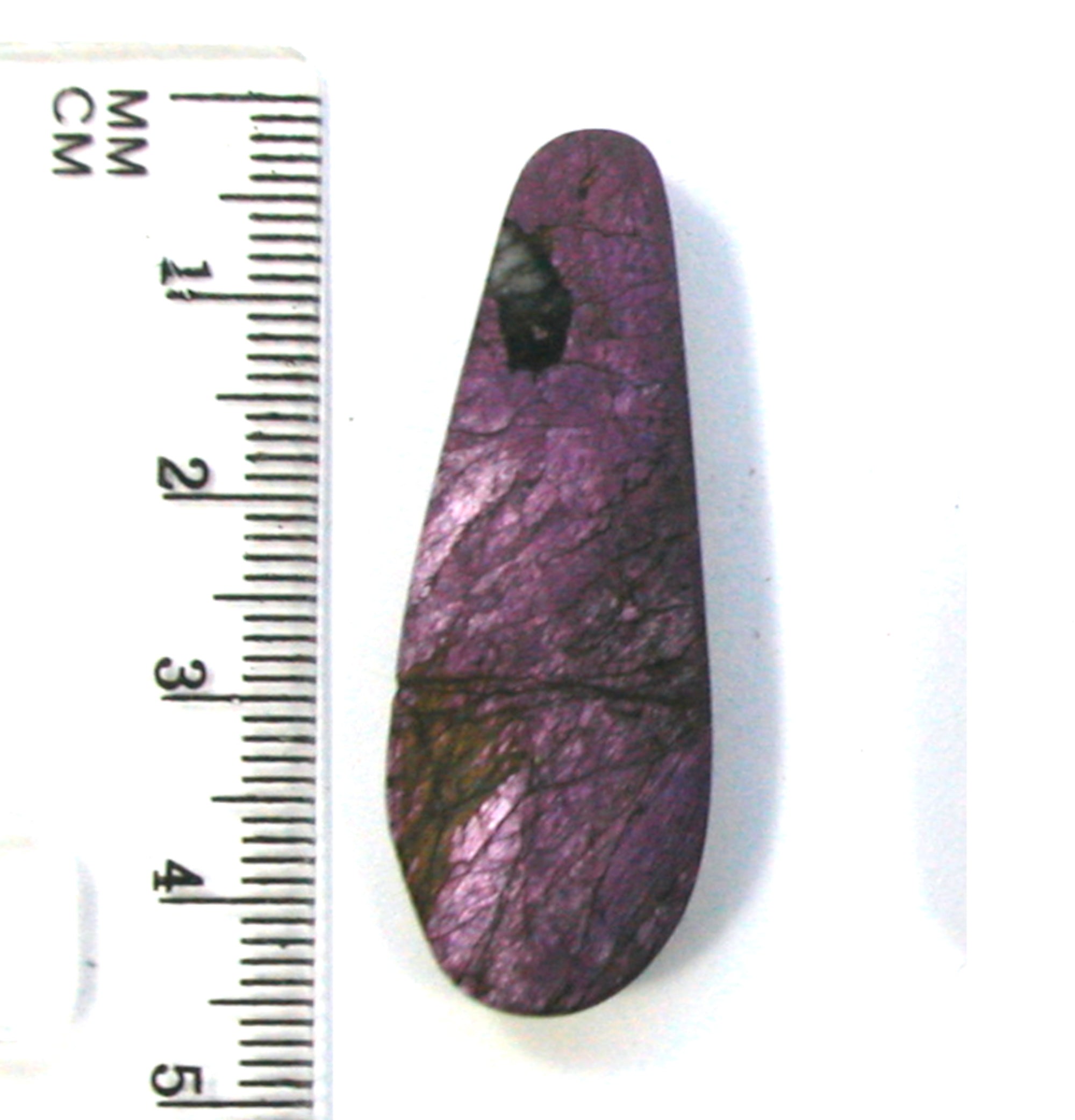 DVH Purpurite Cabochon Namibia Natural Surface Iridescent Purple 43x16x5 (4315) - DVHdesigns
