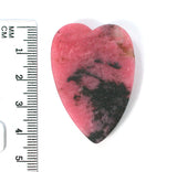 DVH Matte Rhodonite Broken Healed Heart Cabochon 45x30x7 Cab (2565) - DVHdesigns