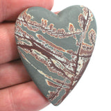 DVH Sonora Dendritic Jasper Rhyolite Heart 2 Sided Cabochon 52x41x10 (4254)