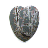 DVH Sonora Dendritic Jasper Rhyolite Heart Cabochon Matte Cab 40x34x10 (4857)