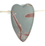 DVH Sonora Dendritic Jasper Rhyolite Heart Bead Pendant 45x28x10 (4863)