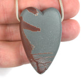DVH Sonora Dendritic Jasper Rhyolite Heart Bead Pendant 45x28x10 (4863)