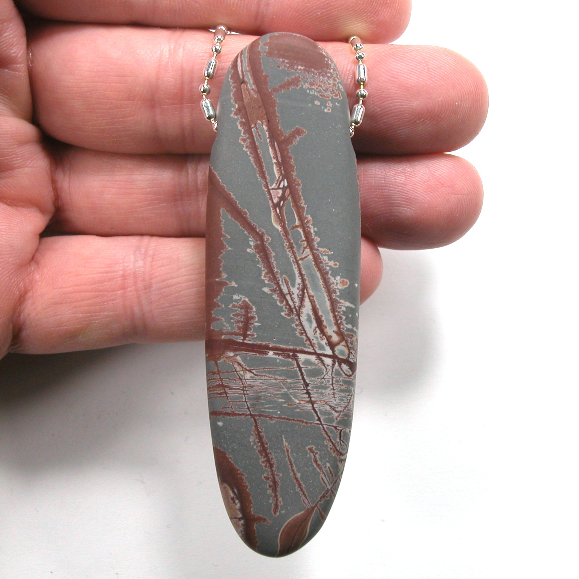 DVH Sonora Dendritic Jasper Rhyolite Bead Pendant 88x25x10 (4875) - DVHdesigns