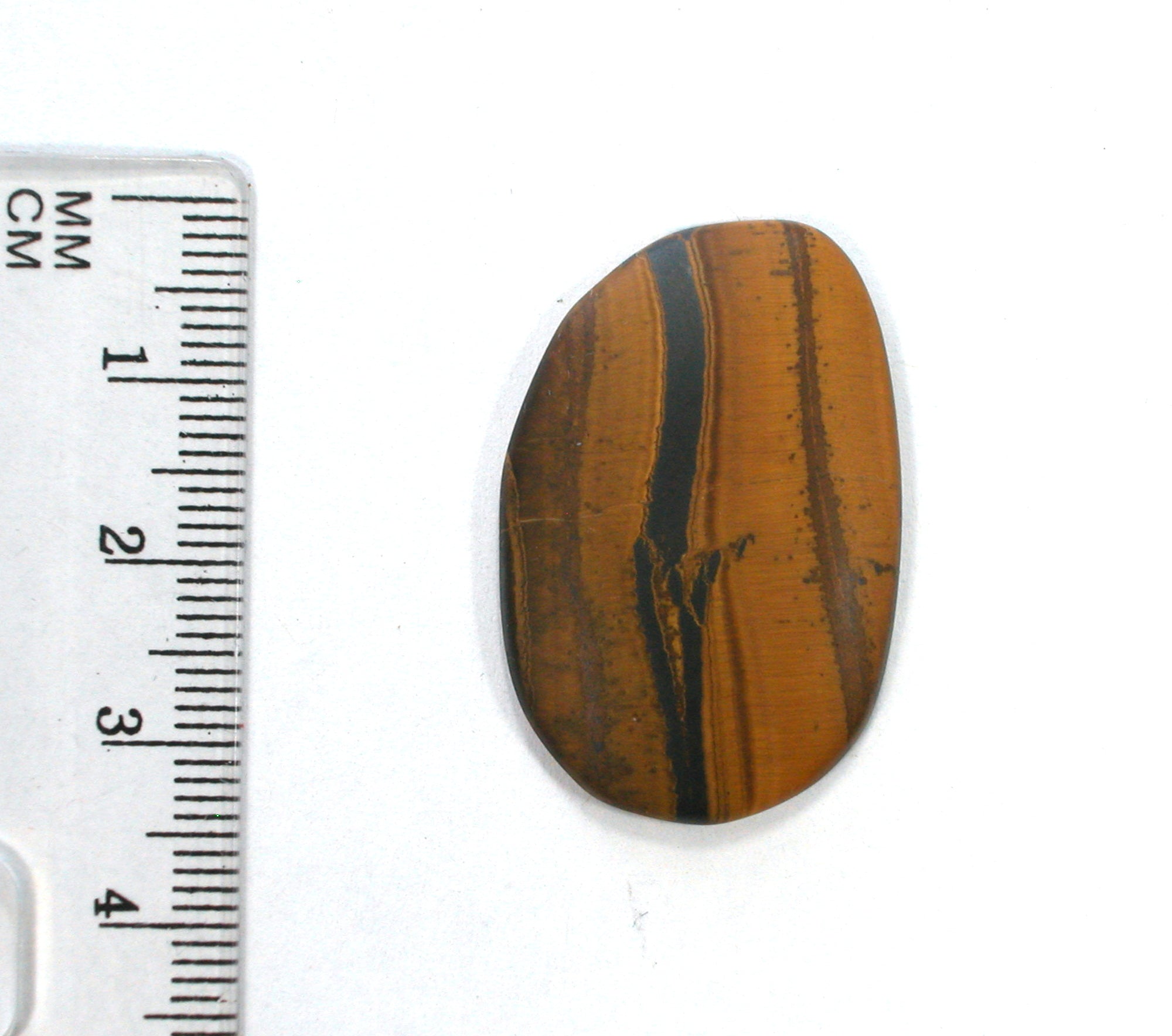 DVH Scenic Tigereye Matte Cabochon w/ Hematite Cab 34x23x5 (2704) - DVHdesigns
