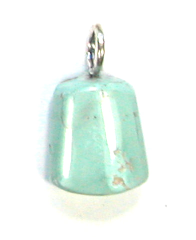 DVH Natural Persian Turquoise Pendant Genuine Sterling Bail 27x16x8 (4909)